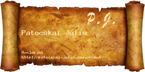 Patocskai Júlia névjegykártya