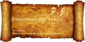 Patocskai Júlia névjegykártya