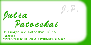 julia patocskai business card